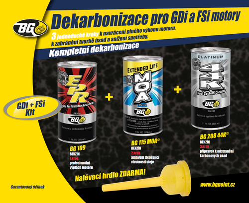 BG KIT Benzínový motor – Kompletná dekarbonizácia benzínového motora (3 × 325 ml)