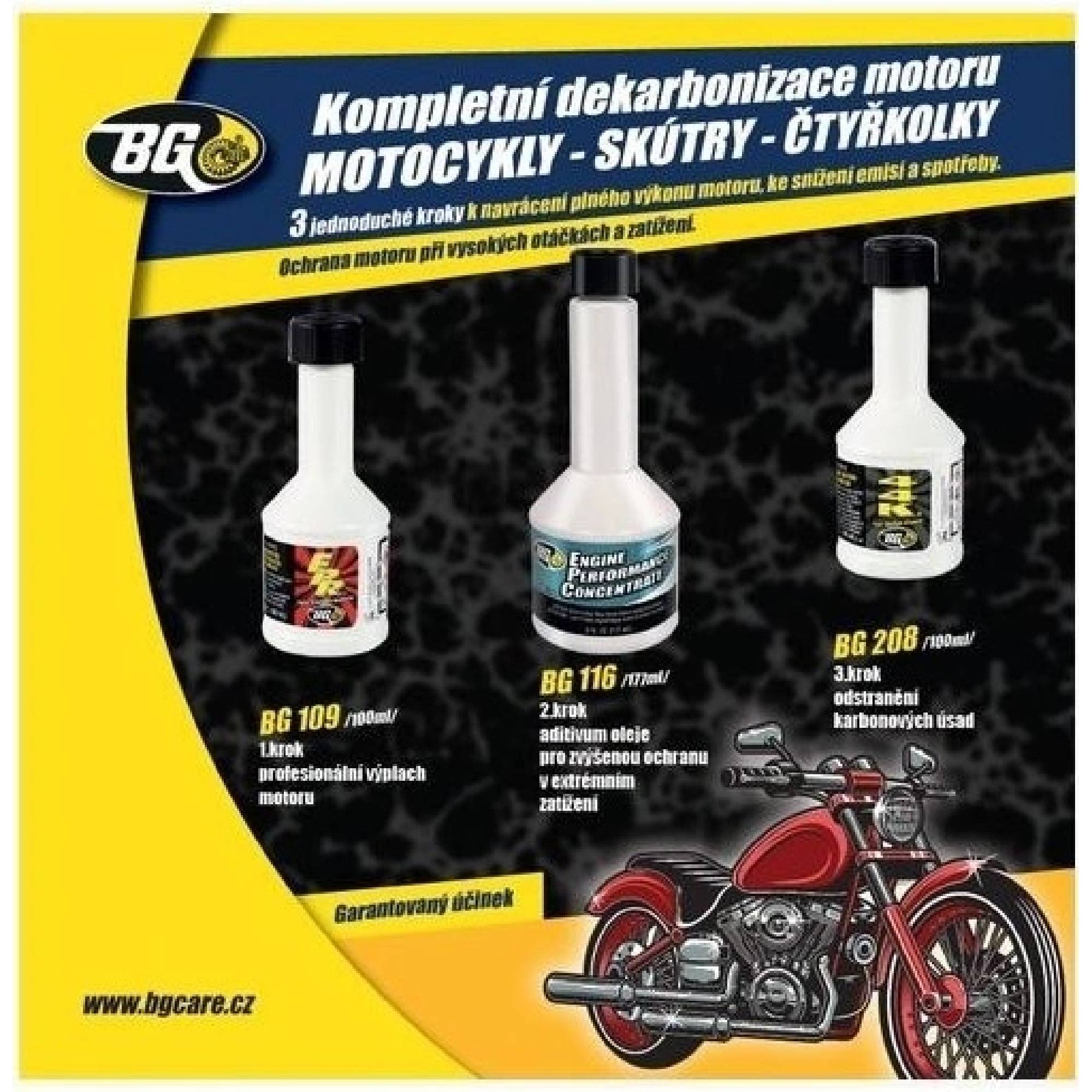 BG KIT Motocykel – Kompletná dekarbonizácia pre 4-taktné motocykle (377 ml)