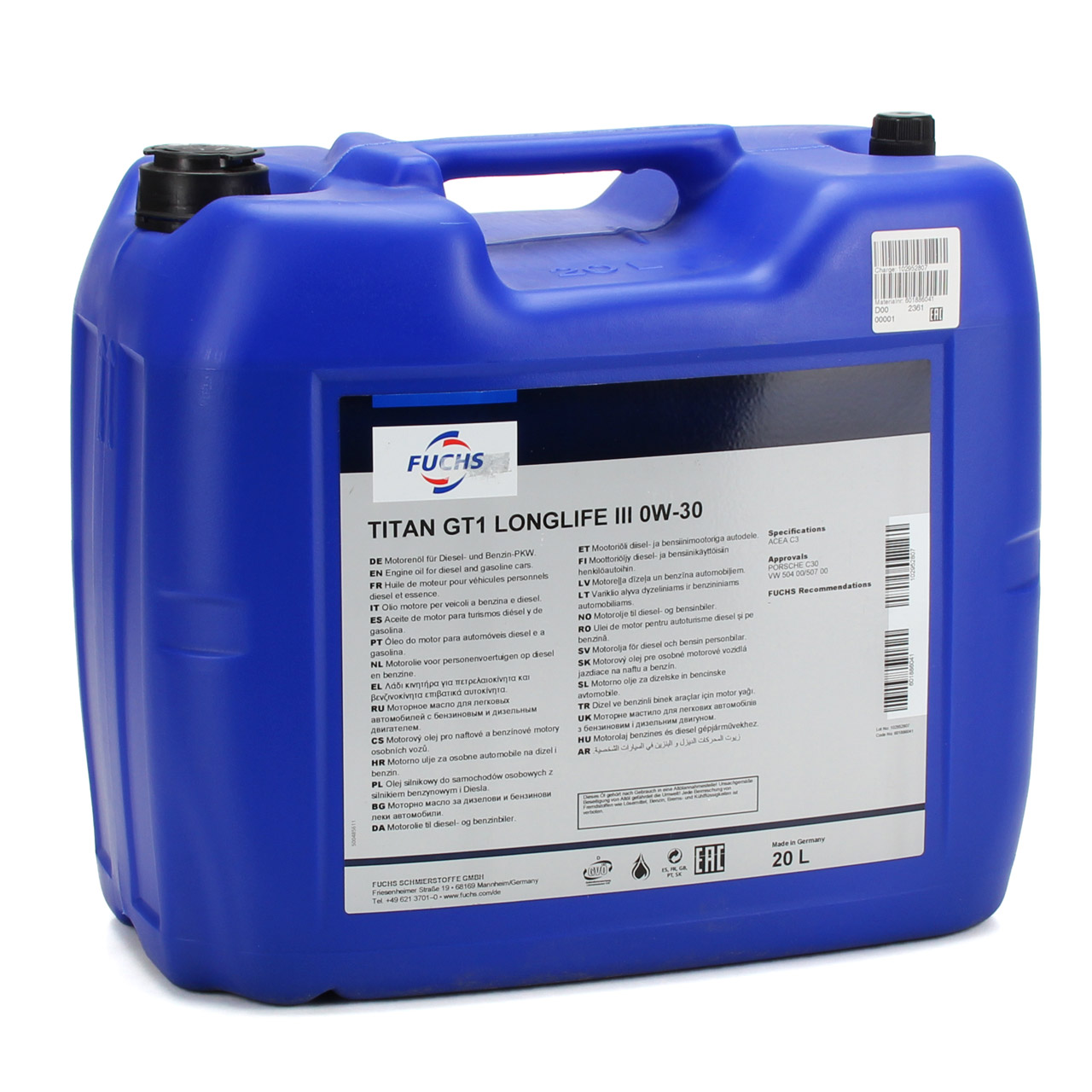 TITAN GT1 LONGLIFE III 0W-30 20L